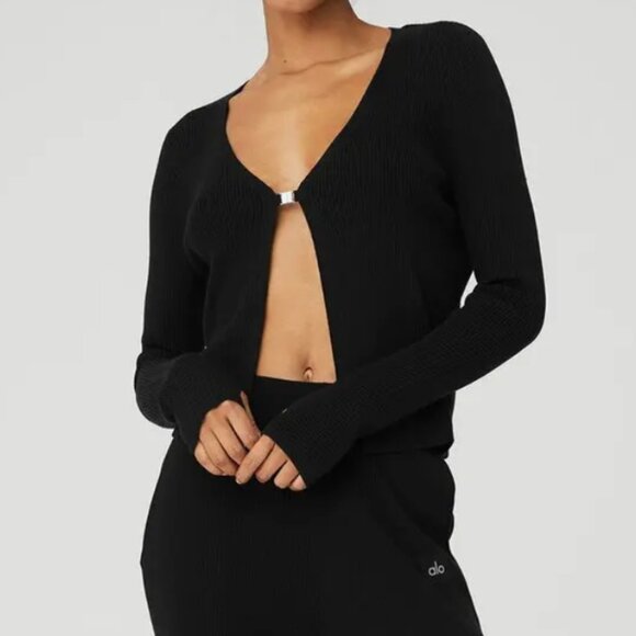 ALO Yoga Black Cardigan - Picture 2 of 13